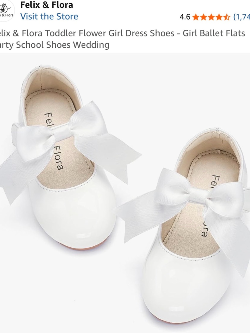 Felix & Flora White Toddler Girls' Bow Ballet Flats